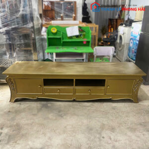 Kệ Tivi Gỗ MDF 2m3 Màu Vàng Gold Cũ