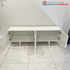 Kệ Tivi Gỗ Trắng 1m6 Có 2 Ngăn