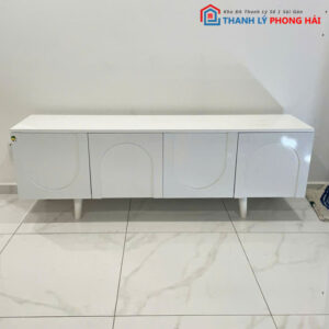 Kệ Tivi Gỗ Trắng 1m6 Có 2 Ngăn