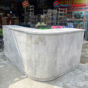 Quầy Lễ Tân Màu Xám Góc L 2m15 Cũ