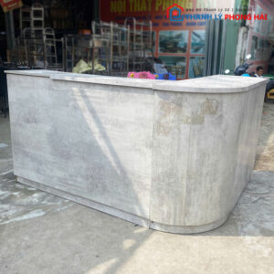 Quầy Lễ Tân Màu Xám Góc L 2m15 Cũ