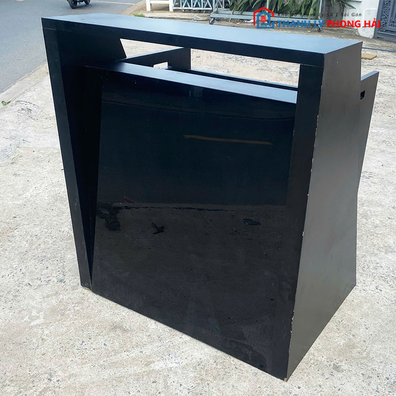 quay-tiep-tan-mat-kinh-den-84cm-cu-1-1 Quầy Tiếp Tân Mặt Kính Đen 80cm Cũ