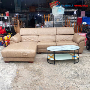 Sofa Góc L Cũ Bọc Da Ngang 2m9