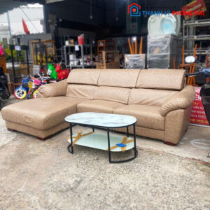 Sofa Góc L Cũ Bọc Da Ngang 2m9