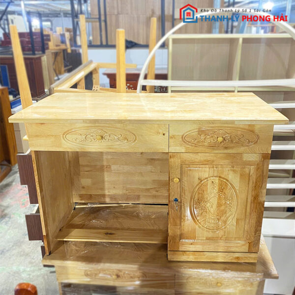 Thanh Lý Bàn Gỗ Cao Su 1m2 Dùng Cho Văn Phòng Mới 99%