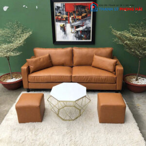 Thanh Lý Bộ Sofa Da Kèm Bàn Mới 99%
