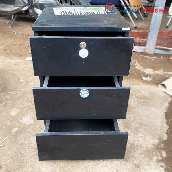 Tủ Cabin 3 Ngăn Gỗ Màu Đen 48cm Cũ