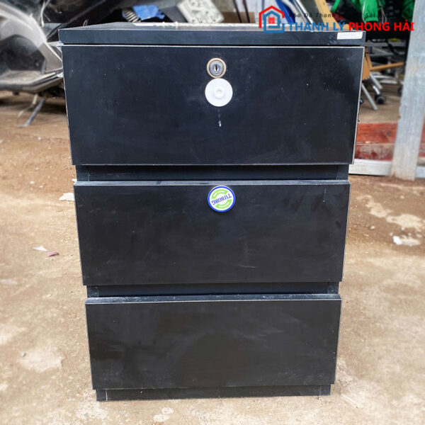 Tủ Cabin 3 Ngăn Gỗ Màu Đen 48cm Cũ