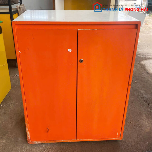 Tủ Hồ Sơ 2 Cánh Màu Cam 75cm Cũ