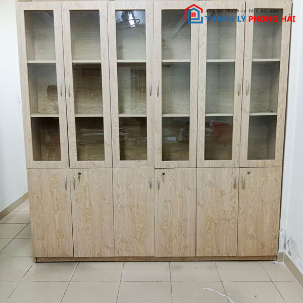 Tủ Hồ Sơ Nhiều Ngăn 2m1 MDF Vân Gỗ Cũ
