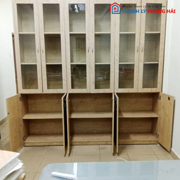 Tủ Hồ Sơ Nhiều Ngăn 2m1 MDF Vân Gỗ Cũ
