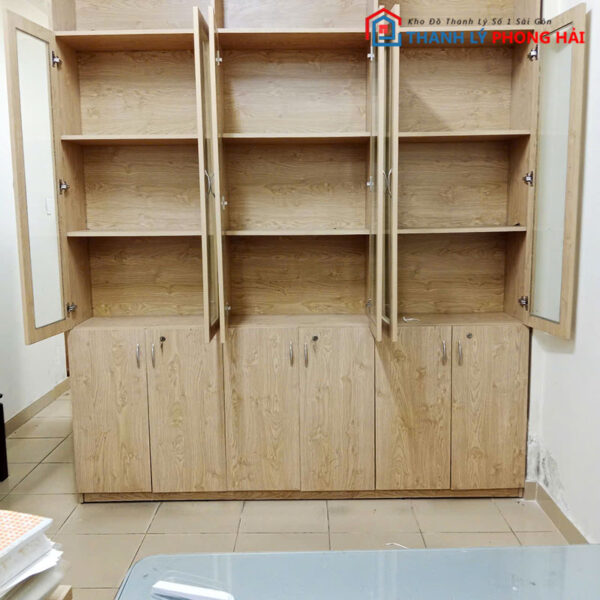 Tủ Hồ Sơ Nhiều Ngăn 2m1 MDF Vân Gỗ Cũ