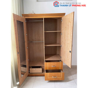 Tủ Quần Áo 2 Cánh Gỗ MDF Nhiều Ngăn 1m2 Cũ