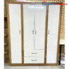 Tủ Quần Áo 4 Cánh Cải Dọc MDF Vàng Trắng 1m6 Cũ