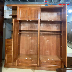 Thanh Lý Tủ Quần Áo Gỗ Có Kệ Trưng Bày Mới 99% Nhiều Mẫu