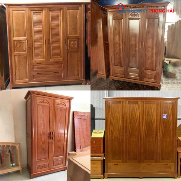 Thanh Lý Tủ Áo Gỗ Nội Thất Nhiều Mẫu Đẹp Sang Trọng Mới 99%