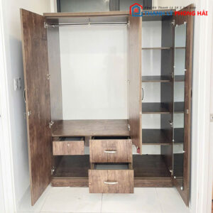 Tủ Quần Áo Màu Vân Nâu Cổ Điển 1m4 Cũ