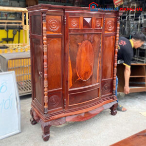 Tủ Thờ Gỗ Cẩm Lai Hoa Văn 1m25 Cũ