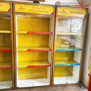 Tủ Trưng Bày Đứng 4 Tầng 1m Bằng Kính Cũ