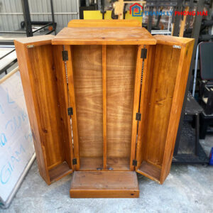 Tủ Trưng Bày Gỗ Tự Nhiên Cũ Màu Vàng Ngang 55cm