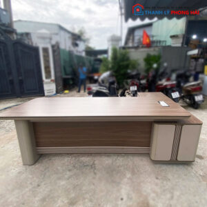 Bàn Giám Đốc Chữ L Cũ Gỗ Công Nghiệp 2m6