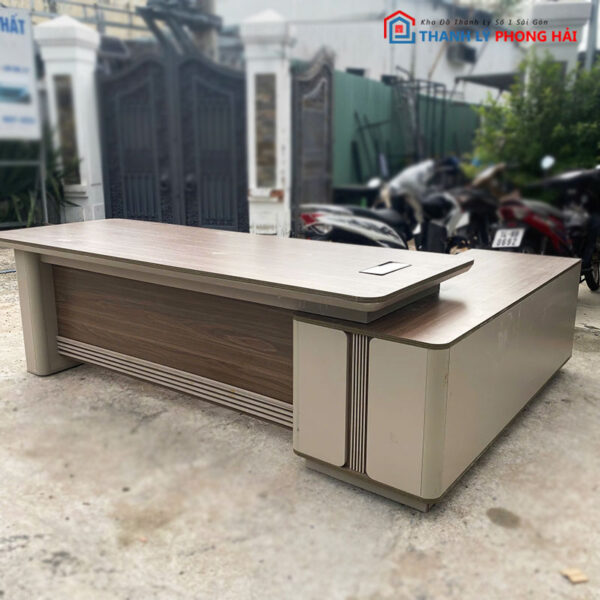 Bàn Giám Đốc Chữ L Cũ Gỗ Công Nghiệp 2m6