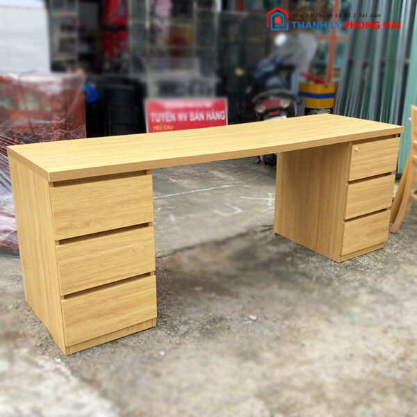 Bàn Làm Việc MDF 2m Kèm 2 Tủ Hồ Sơ Cũ