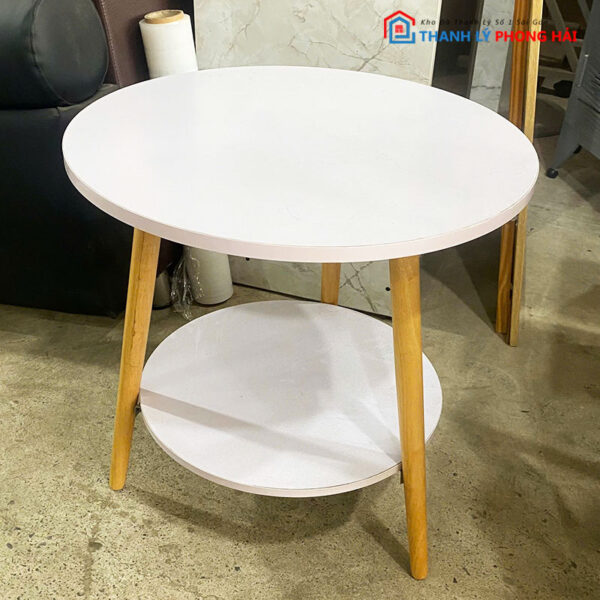 Bàn Tròn Sofa 50cm Cũ Có Kệ Dưới