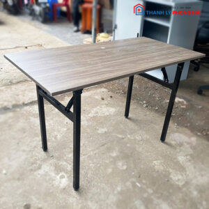 Bàn Xếp Gỗ MDF 1m2 Chân Sắt Cũ