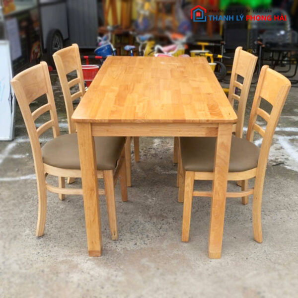 Thanh Lý Bộ Bàn Ăn Cabin Gỗ Tự Nhiên Mới 99%