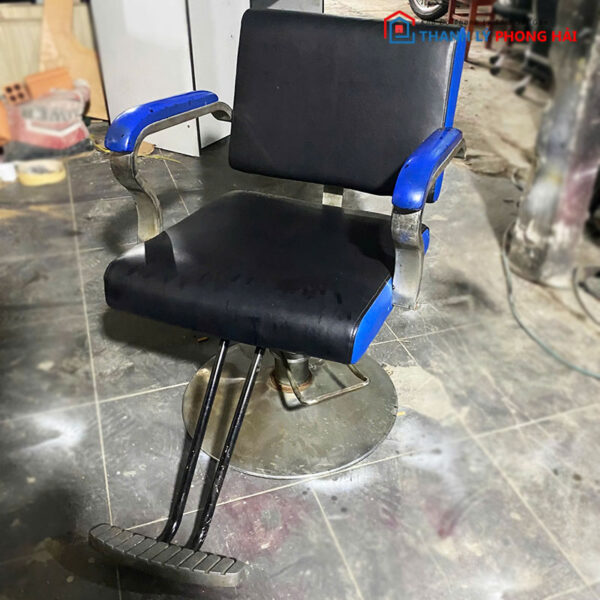 Ghế Cắt Tóc Thủy Lực Cũ Màu Xanh Đen