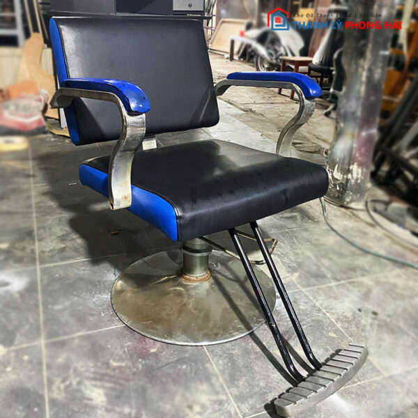 Ghế Cắt Tóc Thủy Lực Cũ Màu Xanh Đen
