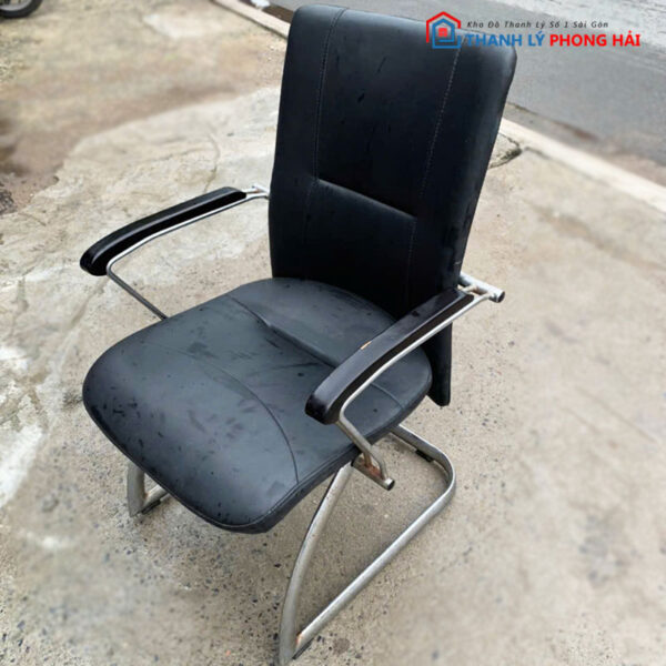 Ghế Chân Quỳ Cũ Bọc Da Đen Giá Rẻ
