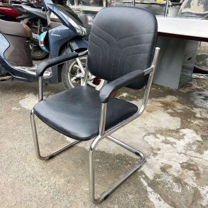 Ghế Chân Quỳ Cũ Inox Bọc Da Màu Đen