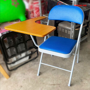 Ghế Liền Bàn Cũ Gấp Gọn Đệm Simili Màu Xanh