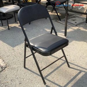 Ghế Xếp Màu Đen Đệm Simili Cũ (Nhiều Mẫu)