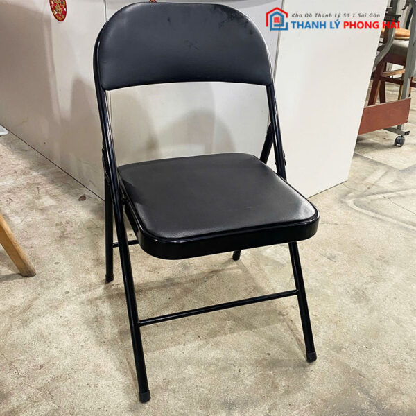 Ghế Xếp Màu Đen Đệm Simili Cũ