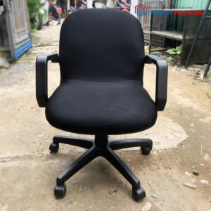 Ghế Xoay Lưng Trung Đệm Nỉ lưng bầu tay vuông