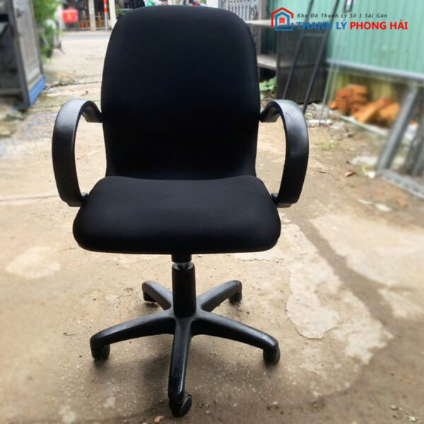 Ghế Xoay Lưng Trung Đệm Nỉ lưng bầu tay bầu