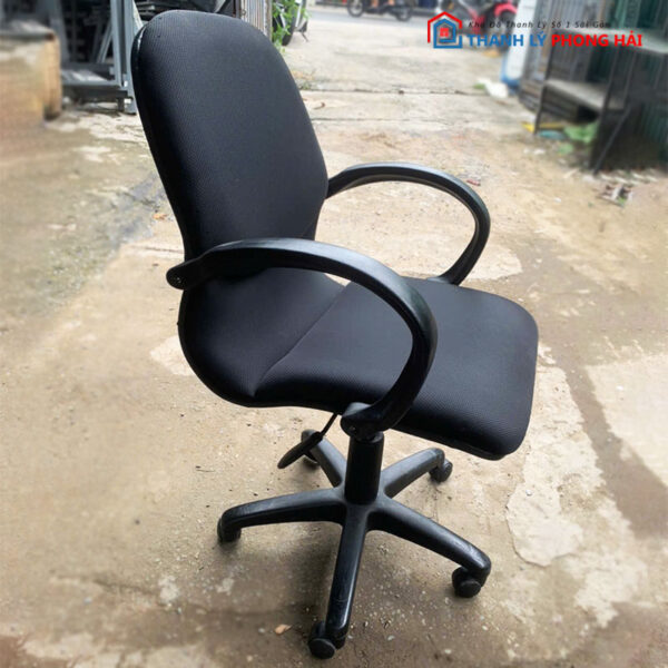 Ghế Xoay Lưng Trung Đệm Nỉ lưng bầu tay bầu