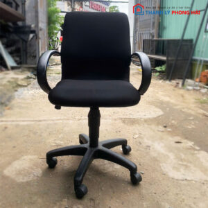 Ghế Xoay Lưng Trung Đệm Nỉ lưng vuông tay bầu