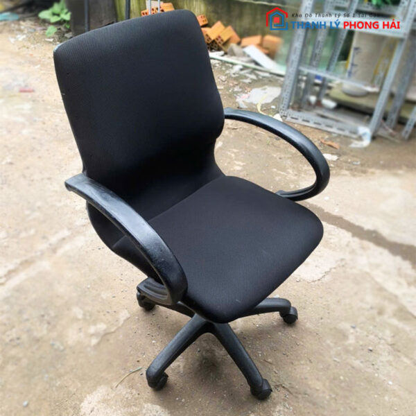 Ghế Xoay Lưng Trung Đệm Nỉ lưng vuông tay bầu
