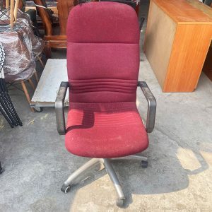 Ghế Xoay Nệm Nỉ Xám Lưng Cao Cũ (Nhiều Màu)