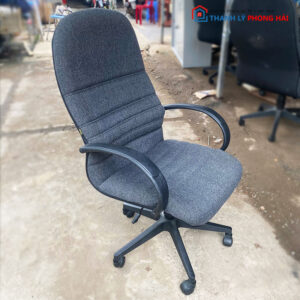 Ghế Xoay Nệm Nỉ Xám Lưng Cao Cũ