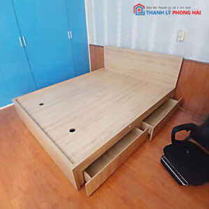 Giường 1m6 Gỗ MDF Có 2 Hộc Kéo Cũ