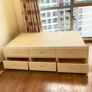 Giường Gỗ 1m Cũ Có 6 Hộc Kéo Tiện Lợi