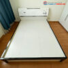 Giường Ngủ MDF 1m6 Màu Trắng Viền Nâu Đen Cũ