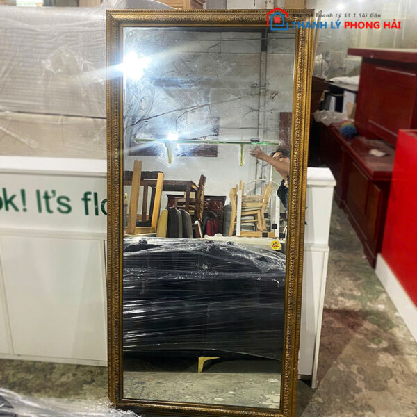 Gương Toàn Thân Cũ Khung Đồng Cao 1m75