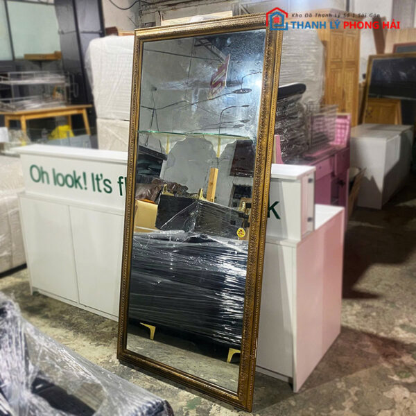 Gương Toàn Thân Cũ Khung Đồng Cao 1m75