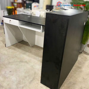 Quầy Lễ Tân Màu Trắng Đen 1m6 Góc L Cũ